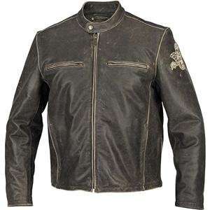  River Road Vintage Racing Skull Graphix Jacket   48/Black 