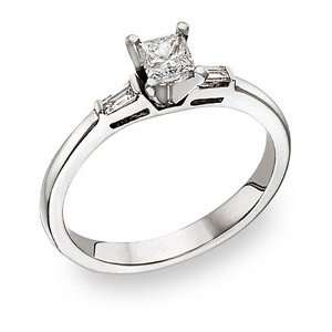  Princess Cut and Baguette Diamond Engagement Ring SZUL 