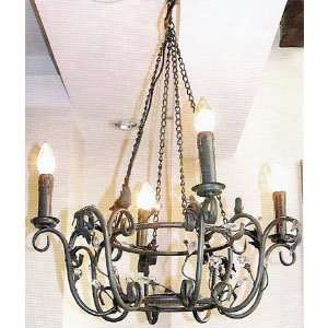  Vintage Wrought Iron Electric Chandelier #83554