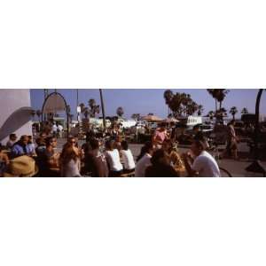 Tourists in Beach Cafe, Venice Beach, Venice, Los Angeles, Los Angeles 