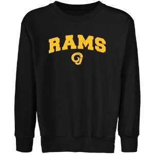  NCAA Angelo State Rams Youth Black Logo Arch Crew Neck 