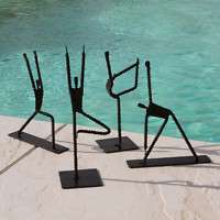 Metal Sculpture Yoga People Table Sculpture SET OF 4  
