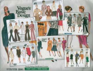 OOP Vogue Basic Design Sewing Pattern Uncut  