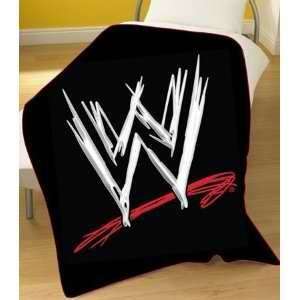 WWE Logo Large Black Fleece Blanket Throw Official