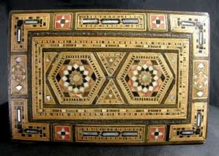 Decorative Indian Sadeli Wood Mosaic Jewellery/Trinket Box C.1920 
