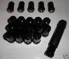 20) BLACK 14x1.5mm SPLINE LOCKING LUGNUTS AND KEY