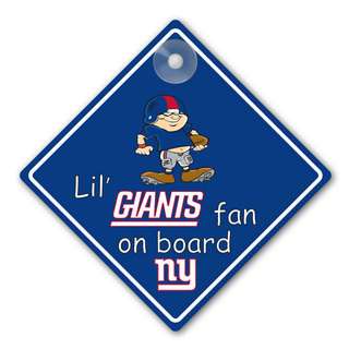 New York Giants Car Window Baby On Board Sign Infant  