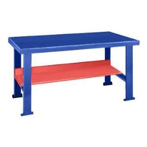 Big Blue Work Bench With Red Shelf