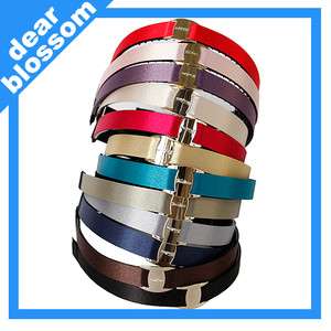 Gold Fashion Buckle Satin Fabric Ribbon Covered 15mm Plastic Headband 