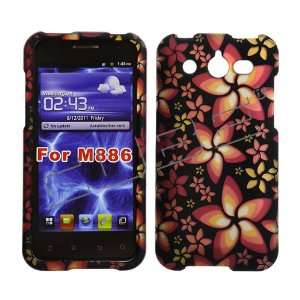 886 / Glory Black with Red and Orange Floral Flowers Butterflies 