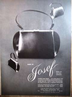 1948 Vintage JOSEF Fine Handbag Purse Ad  