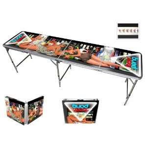 Vintage Pin Up Girls Beer Pong Table with Bottle Opener & 6 Balls   HD 