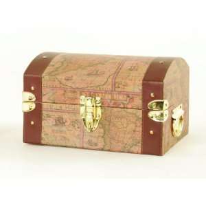  9.5 inch Map Trunk / Paperboard Storage Chest with Faux 