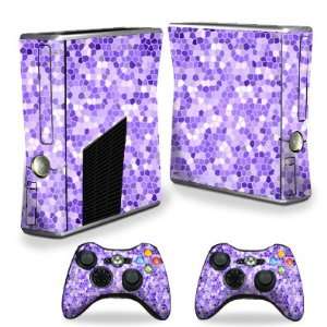   for Microsoft Xbox 360 S Slim + 2 Controller Skins Skins Stained Glass