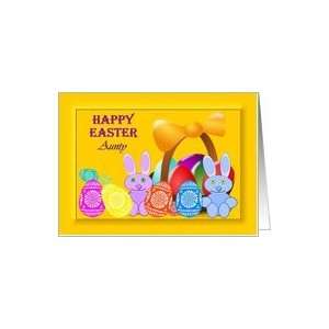  Happy Easter Aunty ~ Easter Bunnies / Egg Basket Card 