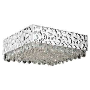 Eurofase 19519 012 Martellato 8 Light Rectangular Flushmount, Chrome 