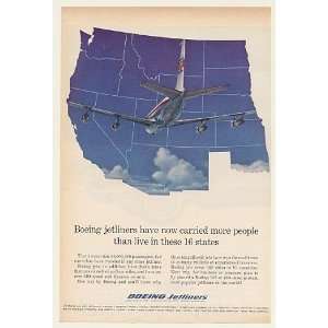  1963 Boeing 707 Jet Carried More People 16 States Print Ad 