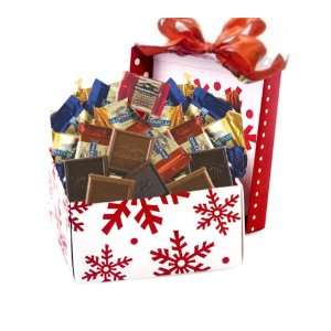  Ghirardelli Squares in a White & Red Snowflake Box 