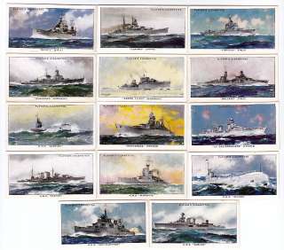 WW2 14 1939 Warships Cards GREAT BRITAIN Germany France  