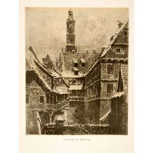  1909 Photolithograph Rothenburg Germany Court Apotheke 