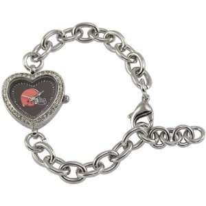  Cleveland Browns Ladies Silver Heart Watch Sports 