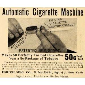   Machine Esrich Mfg Nicotine Smoke Tobacco   Original Print Ad Home