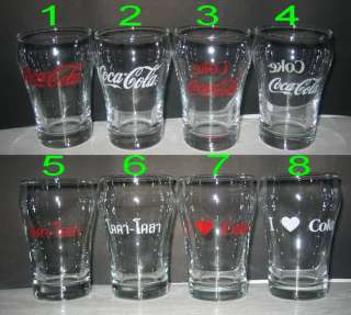New 8 Coca Cola Glass Mini Contour Glass Collection  