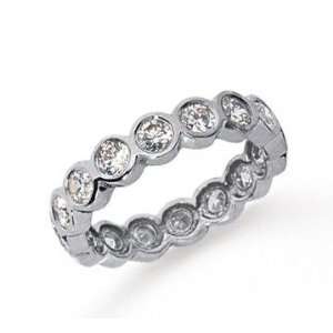    1 1/2 Carat Diamond Platinum Round Bezel Eternity Band Jewelry