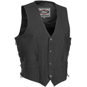  River Road Vapor Perforated Leather Vest   54/Matte Black 