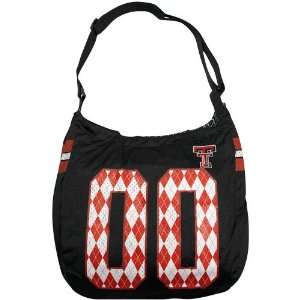  Texas Tech Red Raiders Black Argyle Preppy Jersey Tote Bag 
