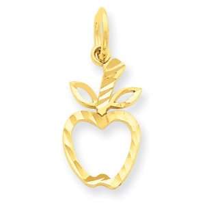  Solid 14k Gold Apple Charm Jewelry