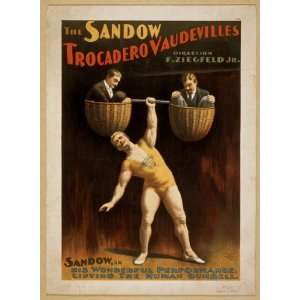    Poster The Sandow Trocadero Vaudevilles 1894