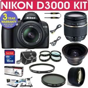 NIKON D3000 Digital SLR Camera + Tamron AF 18 250mm Zoom Lens 