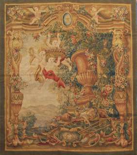   Reproduction Hand Woven French Aubusson Tapestry Cherubs at Versaille