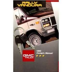  1992 GMC VANDURA G RALLY Owners Manual User Guide 