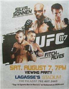 UFC 117 Silva Vs Sonnen & Fitch Vs Alves Las Vegas Ad  