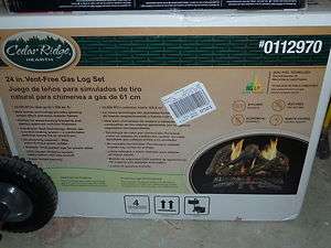 24 in vent free gas log set   NIB  