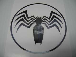 Black Chrome Spiderman Venom Vinyl Decal  