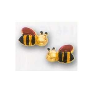  14k Bumble Bee Earrings Enamel Jewelry