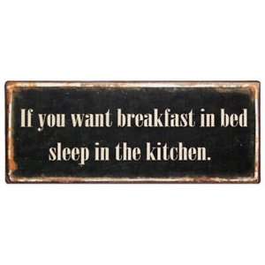  Vintage Aged Tin Sign Breakfast in Bed Sign Kitchen Wall 