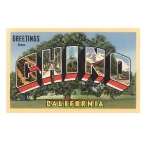  Greetings from Chino, California Giclee Poster Print