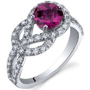Gracefully Exquisite 1.00 Carats Ruby Ring in Sterling Silver Rhodium 