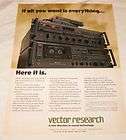 vector research vrx 9000 vcx 600 receiver tape print ad