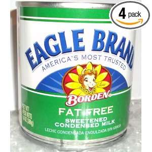 Borden Eagle Brand, Fat Free Condensed Milk, 14 oz. Can (Pack of 4 