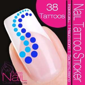  Nail Art Tattoo Sticker Circle / Dots   blue / turquoise 