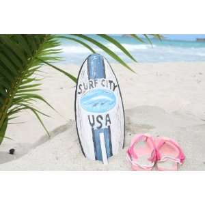  SURF CITY, USA SURF SIGN W/ FIN 14   SURFING DECOR 