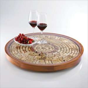   Round Wine Cork Serving Tray Kit by Wine Enthusiast