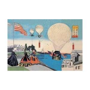  American Hot Air Balloons Take Flight 28x42 Giclee on 