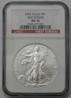  NGC MS70 FIRST STRIKE AMERICAN SILVER EAGLE COIN, POPULATION 14 COINS