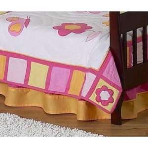  Butterfly Pink and Orange Toddler Bed Skirt by JoJo 